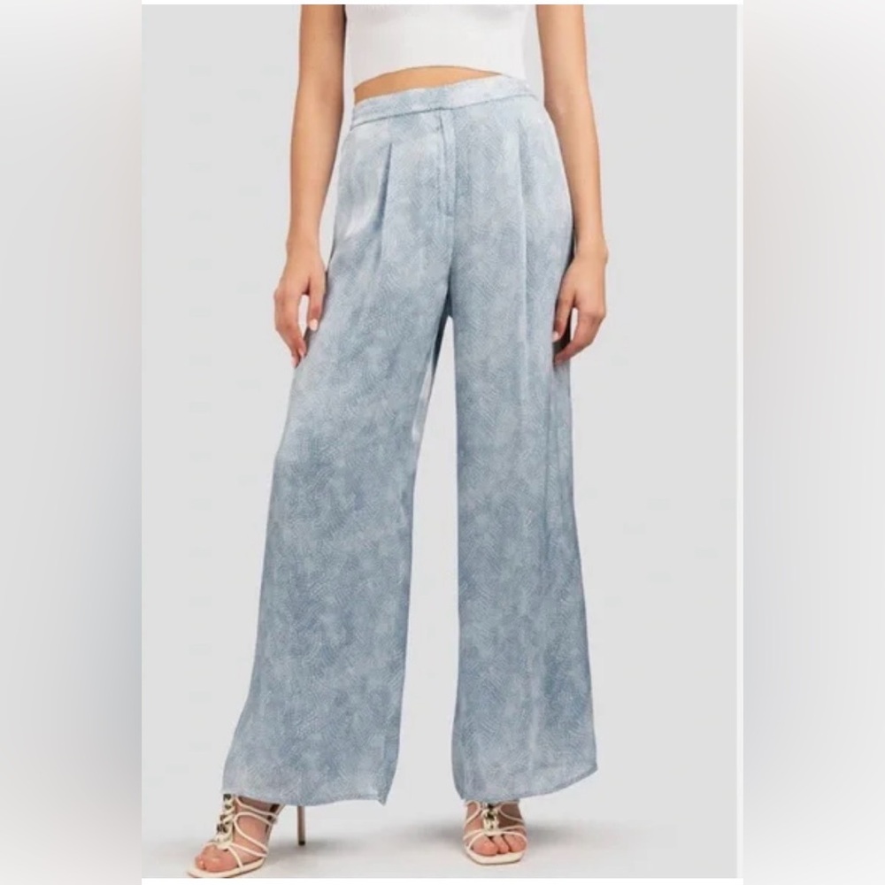 Michael Kors Petal Front Wide Leg Satin Pants (NWT)